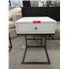 Image 1 : New Metal Framed White End Table with Drawer