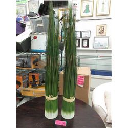 2 New 36" Tall Faux Grass Decorations - 5"