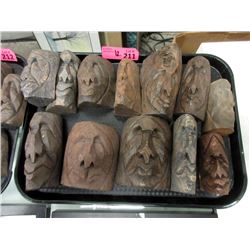 12 Signed First Nations 2D Wood Carvings