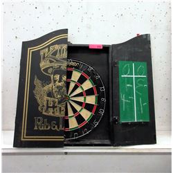 Dart Board in Wood Case