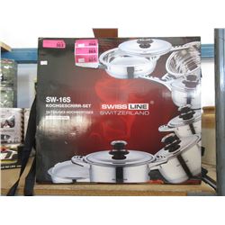 New 16 Piece Stainless Steel Cookware Set