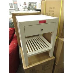 New "Style in Form" White End Table with Drawer