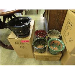2 Cases of 4 New Glazed Pottery Plant Pots