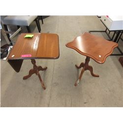 1 Oak Pembroke End Table & 1 Maple End Table