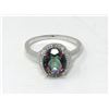 Image 1 : 2.5 CT Mystic Topaz & Diamond Sterling Silver Ring