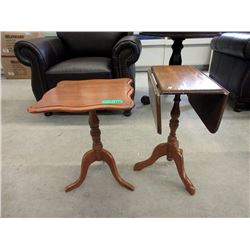 1 Oak Pembroke End Table & 1 Maple End Table