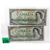 Image 1 : 2 x 1954 Canadian Devil Head $1.00 Notes
