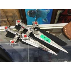 2 New Stainless Steel Skull & Crossbones Knives