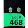 Image 1 : New Sterling Emerald and Diamond Earrings