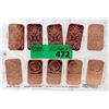 Image 1 : 10 One Oz .999 Fine "Indian Head" Copper Bars