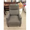 Image 1 : Grey Fabric Upholstered Push Back Recliner