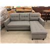 Image 1 : New 76" Grey Fabric Sofa with Chaise End