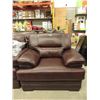 Image 1 : New Down Filled Brown Amax Leather Arm Chair