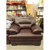 Image 1 : New Down Filled Brown Amax Leather Arm Chair