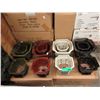 Image 1 : Case of 4 New 3 Piece Glazed Pottery Plant Pots