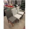 Image 1 : 3 Assorted New Fabric Upholstered Dining Chairs