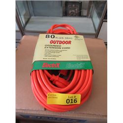 New 80 Foot Extension Cord - 3 Wire 16 Gauge