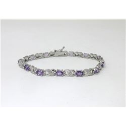 Diamond & Amethyst  Tennis Bracelet