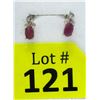 Image 1 : New Ruby & Diamond Sterling Silver Earrings