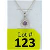 Image 1 : Amethyst & Diamond Sterling Silver Pendant