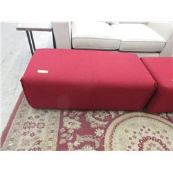 New Red Fabric Upholstered Bench