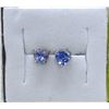 Image 1 : New 1 Carat Tanzanite Sterling Silver Earrings