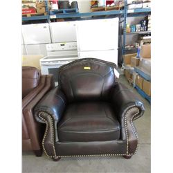 New Brown Amax Leather Down Filled Arm Chair