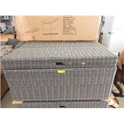 New Grey Woven Resin Storage Trunk