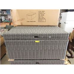 New Grey Woven Resin Storage Trunk