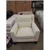 Image 1 : New Amax White Leather Down Filled Chair