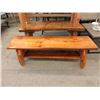 Image 1 : Handcrafted Cedar Slab Bench with Bottom Shelf