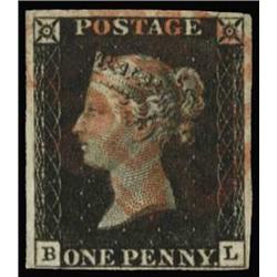 1840 1d PLATE 1, USED