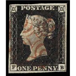 1840 1d PLATE 1, USED