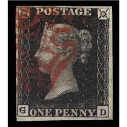 1840 1d PLATE 6, USED