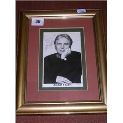 Adam Faith promo photo signed "regards Adam Faith" very rare mounted.