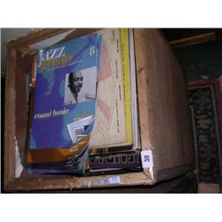 A Tea Chest full of various LP Records .