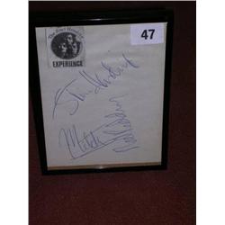Autographs of the Jimmy Hendrix Experience ( Jimmy Hendrick, Mitch & Noel Redding) circa 1968-69 sol