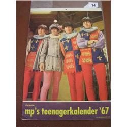 A Rare Beatles Calendar 1967 printed in Germany in excellent condition .