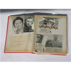 Album containing various Autographed photographs to include Buster Keton and Flora Robson.