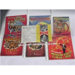 Collection of 6 Vintage Circus Programmes inc Blackpool Tower Circus 1942, Chipperfield’s c1950’s, C