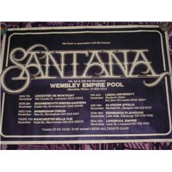 Santana Wembley Empire Pool Concert Poster (24”x 33”) Nov 1976 showing other UK Tour dates in EX con