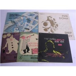 Folk two Autographed Shep Woolley LPs plus three 10" folk LPs