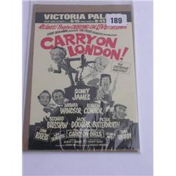 Rare Carry On Victoria Palace London double-sided Flyer 6”x9” c1975 Mint