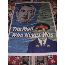 The Man Who Never Was WWII War UK 1-Sheet Cinema Poster 20”x 30” 1956 in EX condition NB. UK 1-Sheet