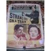 Rare South African Linen-Backed Strangers On A Train Movie Poster 30”x 40” 1951 by Alfred Hitchcock 
