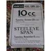 Image 1 : Early Original 10CC & Steeleye Span Concert Poster Hove Town Hall 23 Oct & 6 Nov 1973 in EX un-used 