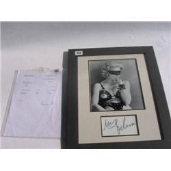 Framed Madonna Autograph mounted with topless bondage b/w Photo from "Sex" authentication Frasers 14