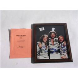 Autographed framed colour Bee Gees photo sold with Provenance 8"x10"