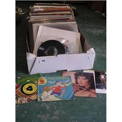 Assorted box of LP and Single Records, various artists