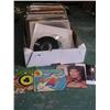 Image 1 : Assorted box of LP and Single Records, various artists